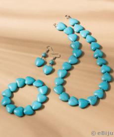 Set howlite turcoaz, forme inimioare