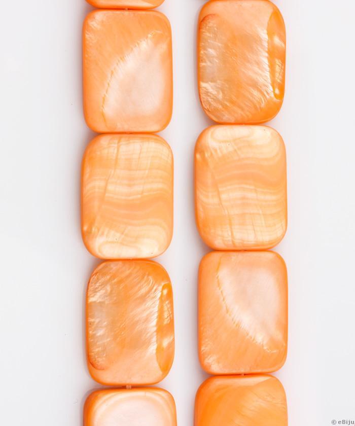 Sidef dreptunghiular, portocaliu, 1.8 x 2.5 cm