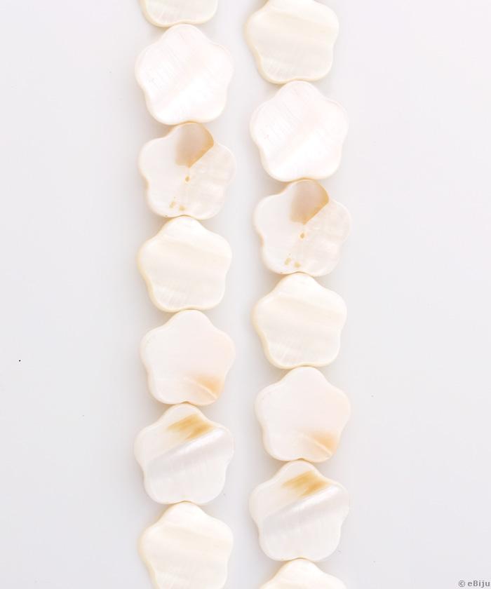 Sidef floricică, alb, 1.5 cm