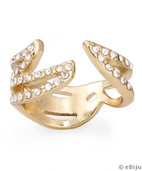 Stilizált leveles, aranyszínű gyűrű