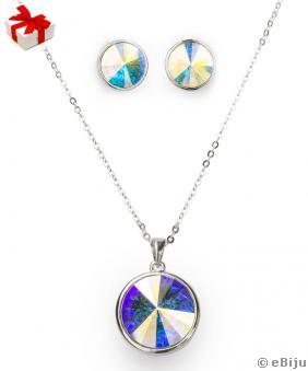 Swarovski Elements Aurora Borealis nyakék és fülbevaló szett