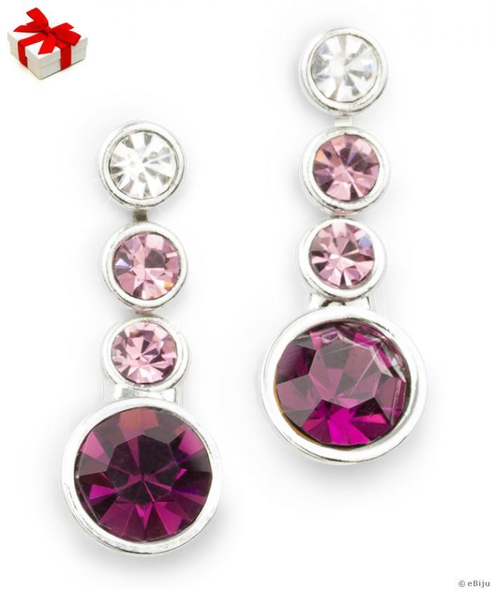 Swarovski Elements nyakék és fülbevaló szett ametiszt színben