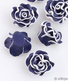 Trandafir fimo, albastru indigo, 2 cm